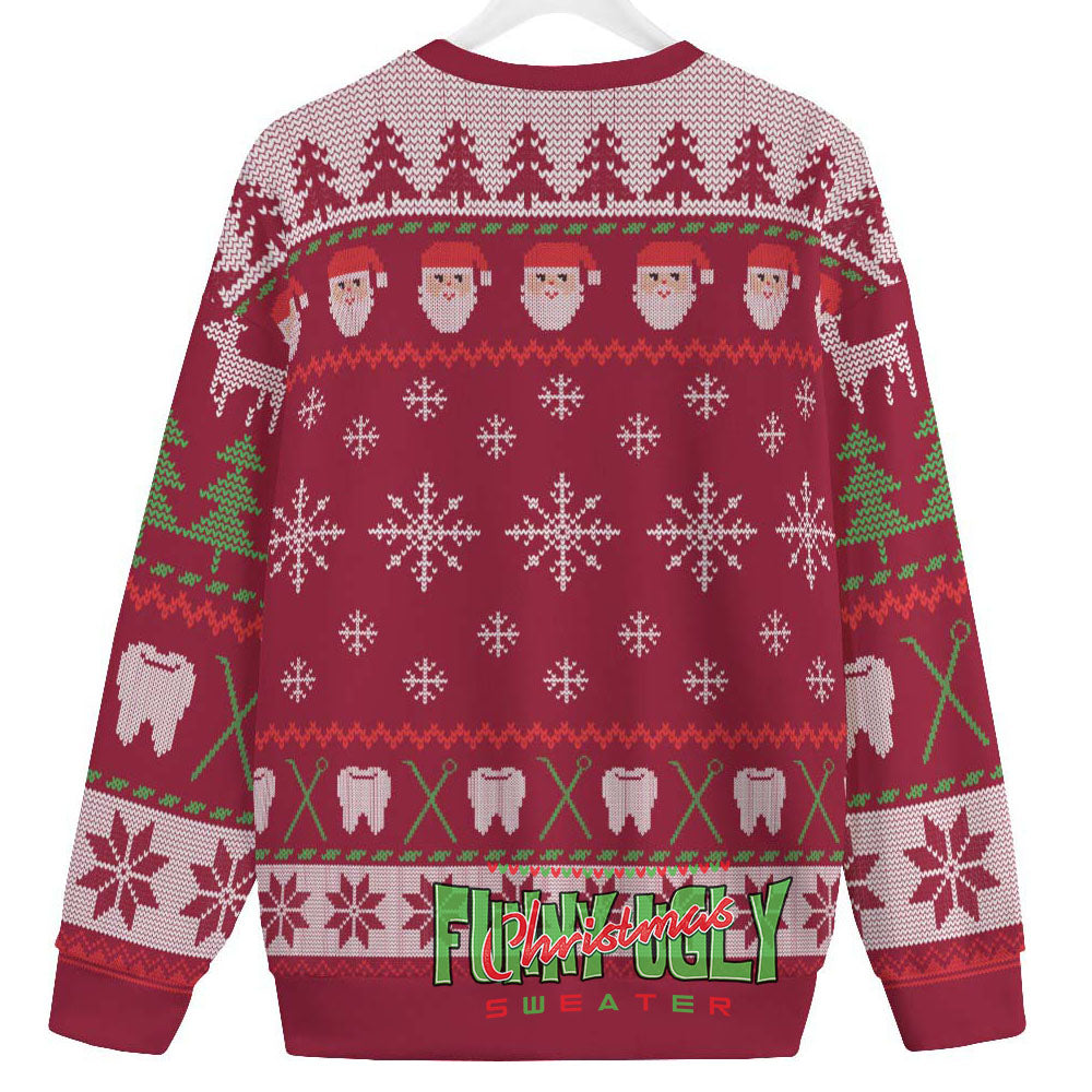 Funny Oral And Maxillofacial Surgeon Ugly Christmas Sweater Cardinal Red