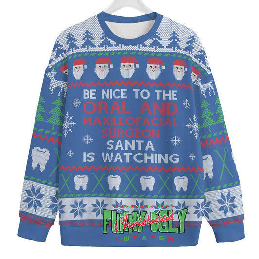 Funny Oral And Maxillofacial Surgeon Ugly Christmas Sweater Royal