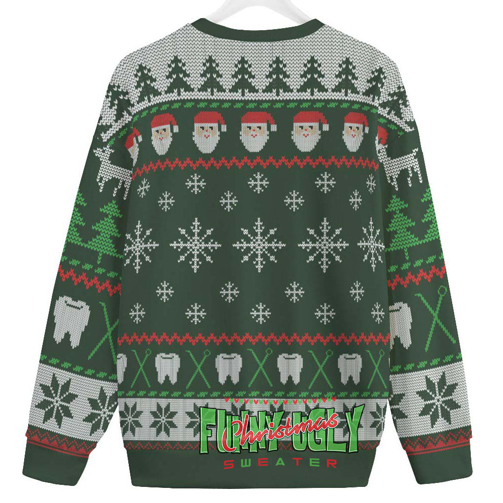 Funny Oral And Maxillofacial Surgeon Ugly Sweater Forest Green