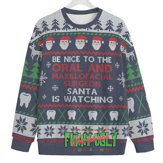 Funny Oral And Maxillofacial Surgeon Ugly Sweater Navy
