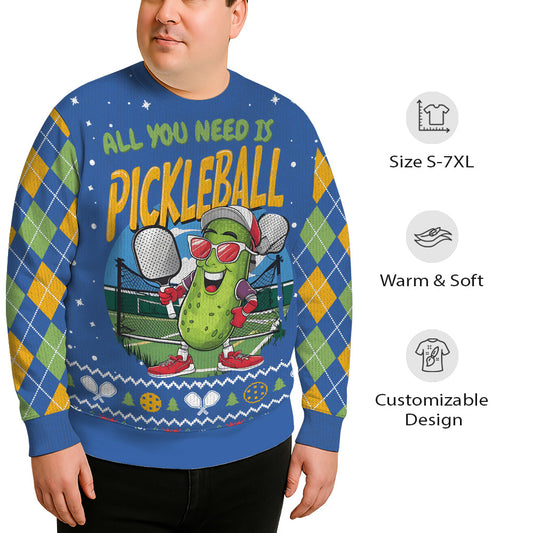Funny Pickleball Plus Size Ugly Christmas Sweater