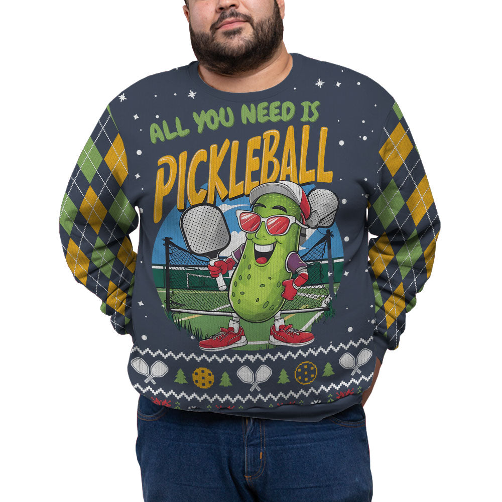 Funny Pickleball Plus Size Ugly Christmas Sweater