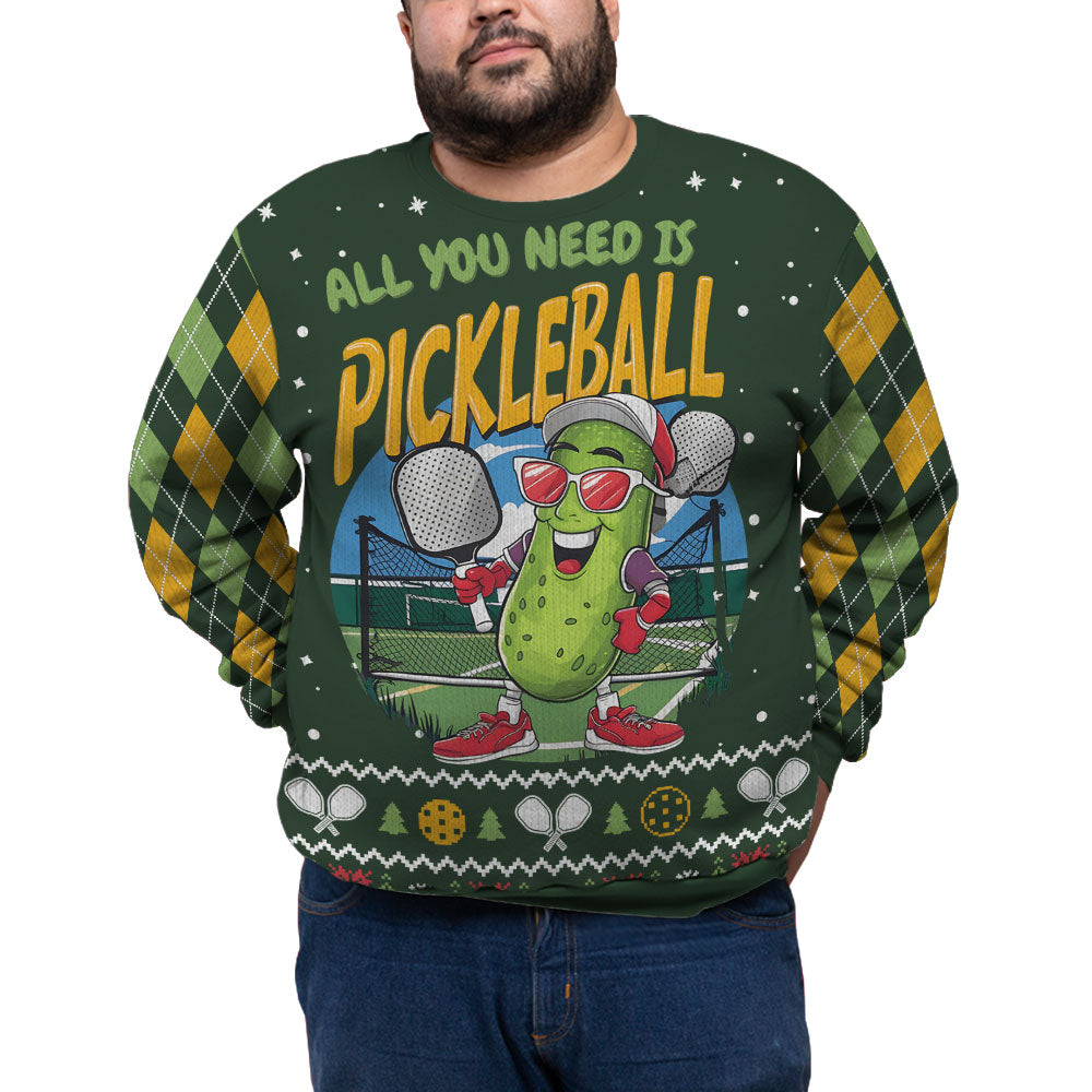 Funny Pickleball Plus Size Ugly Christmas Sweater