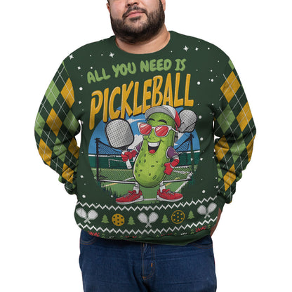 Funny Pickleball Plus Size Ugly Christmas Sweater