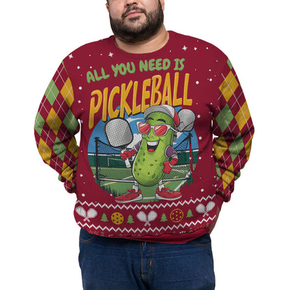Funny Pickleball Plus Size Ugly Christmas Sweater