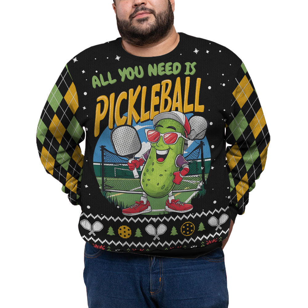 Funny Pickleball Plus Size Ugly Christmas Sweater