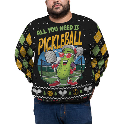 Funny Pickleball Plus Size Ugly Christmas Sweater