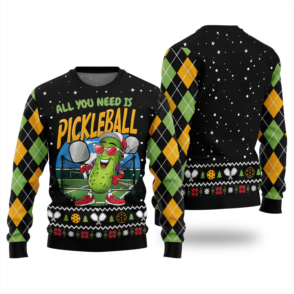 Funny Pickleball Plus Size Ugly Christmas Sweater