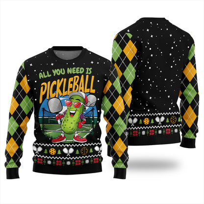 Funny Pickleball Plus Size Ugly Christmas Sweater