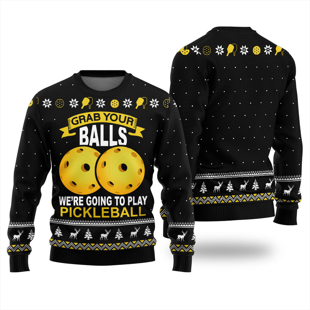 Funny Pickleball Ugly Holiday Sweater