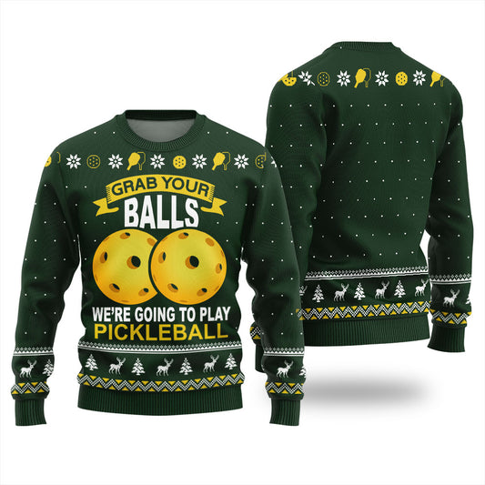 Funny Pickleball Ugly Holiday Sweater