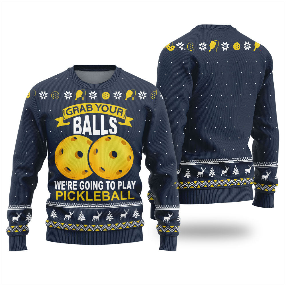 Funny Pickleball Ugly Holiday Sweater