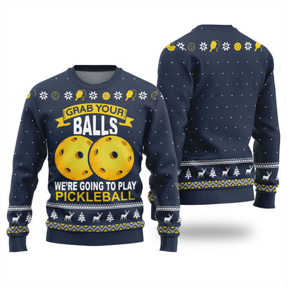 Funny Pickleball Ugly Holiday Sweater