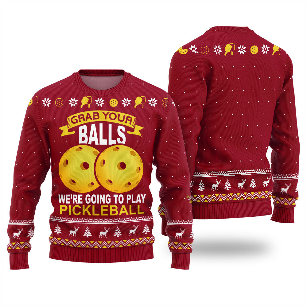 Funny Pickleball Ugly Holiday Sweater