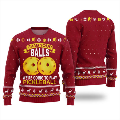 Funny Pickleball Ugly Holiday Sweater
