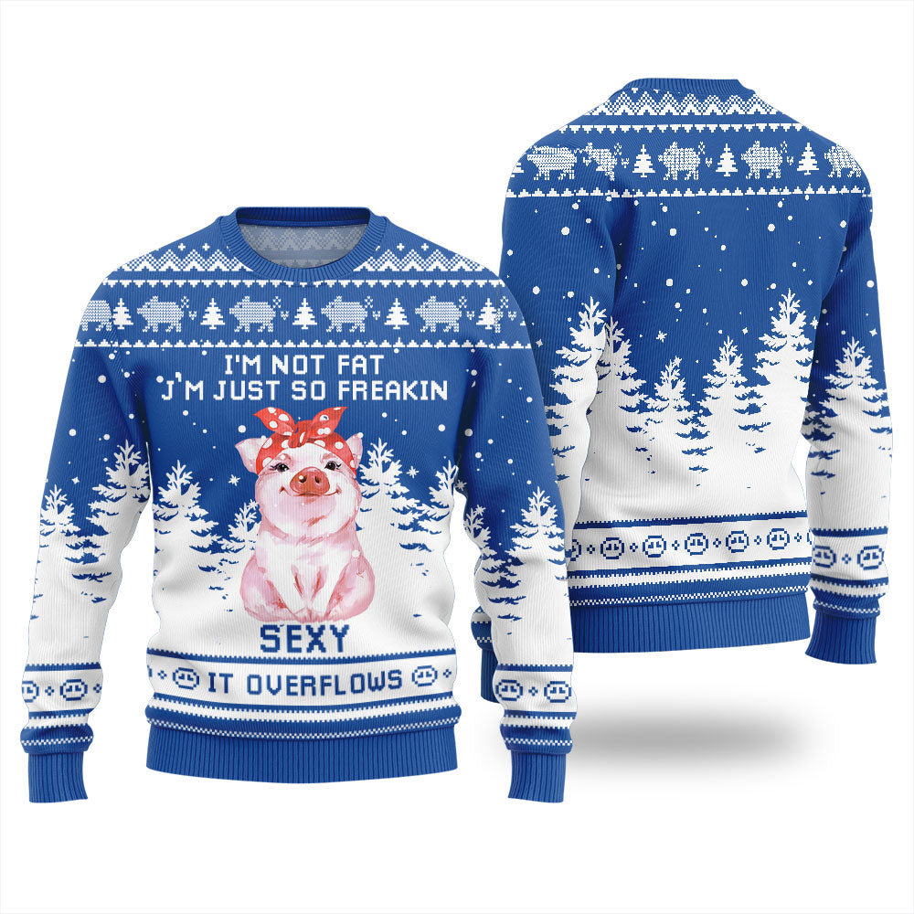 Funny Pig I Am Not Fat Ugly Christmas Sweater