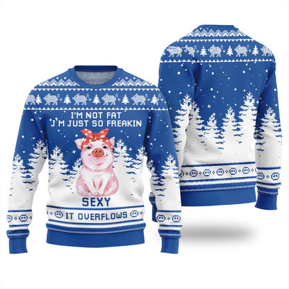Funny Pig I Am Not Fat Ugly Christmas Sweater