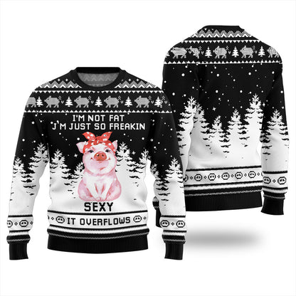 Funny Pig I Am Not Fat Ugly Christmas Sweater