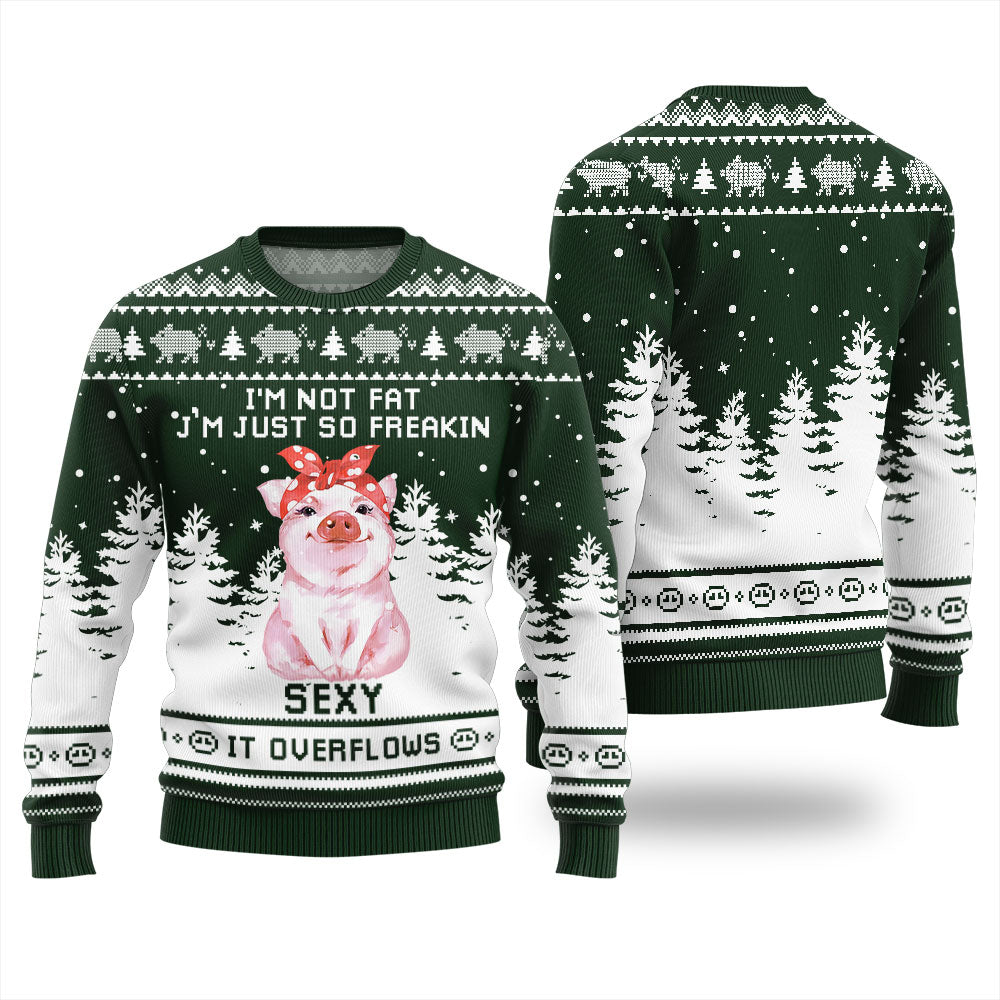 Funny Pig I Am Not Fat Ugly Christmas Sweater