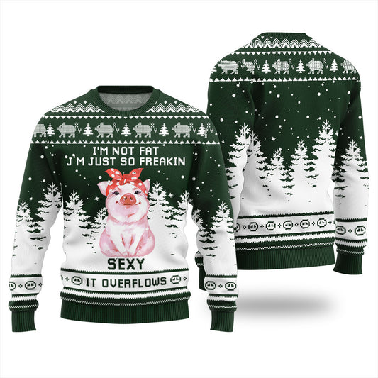Funny Pig I Am Not Fat Ugly Christmas Sweater