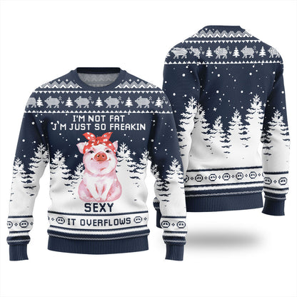 Funny Pig I Am Not Fat Ugly Christmas Sweater