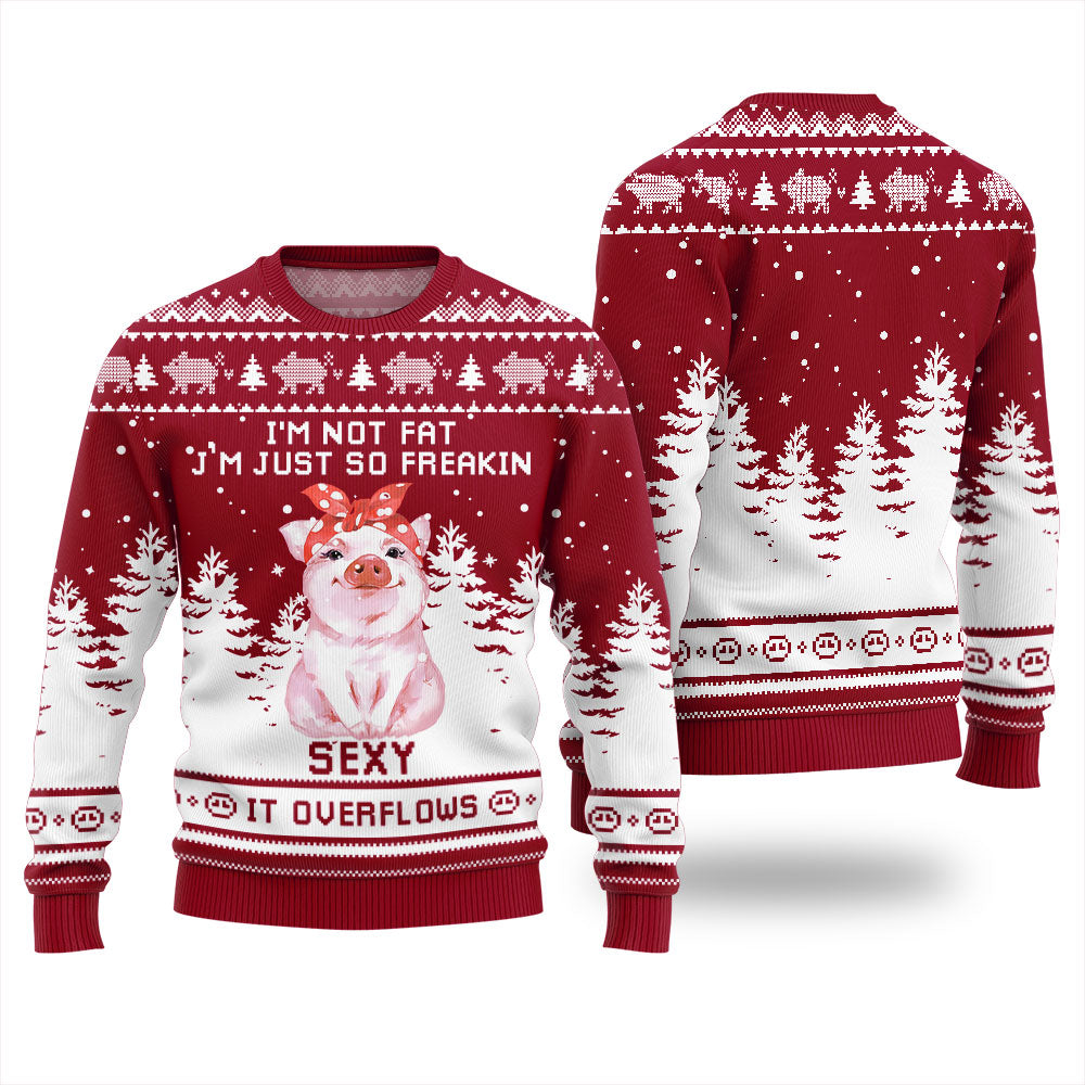 Funny Pig I Am Not Fat Ugly Christmas Sweater