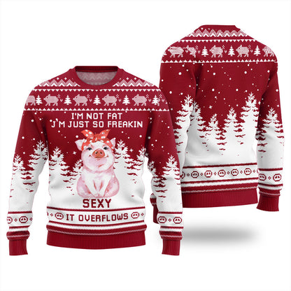 Funny Pig I Am Not Fat Ugly Christmas Sweater