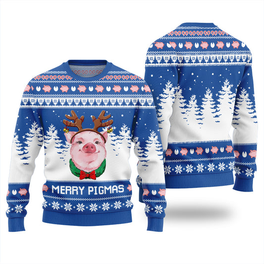 Funny Pig Merry Pigmas Ugly Christmas Sweater