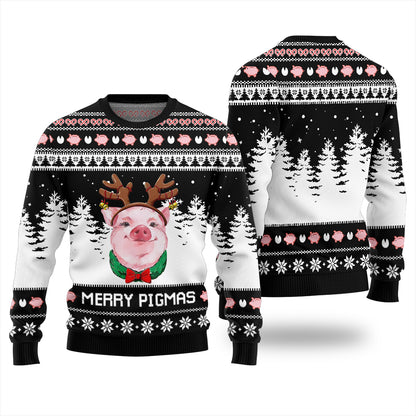 Funny Pig Merry Pigmas Ugly Christmas Sweater