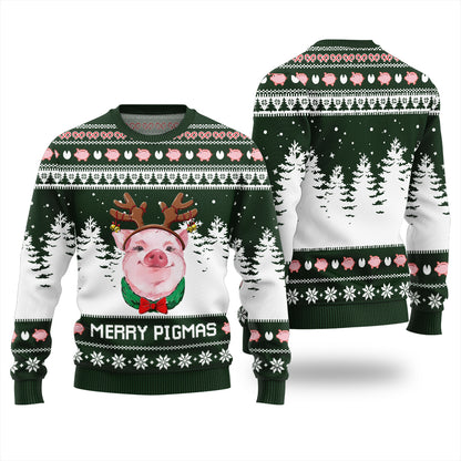Funny Pig Merry Pigmas Ugly Christmas Sweater