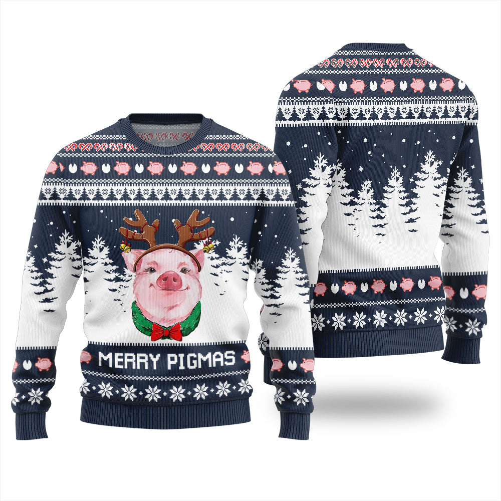 Funny Pig Merry Pigmas Ugly Christmas Sweater