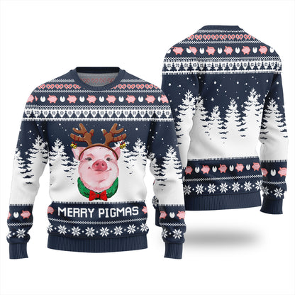 Funny Pig Merry Pigmas Ugly Christmas Sweater