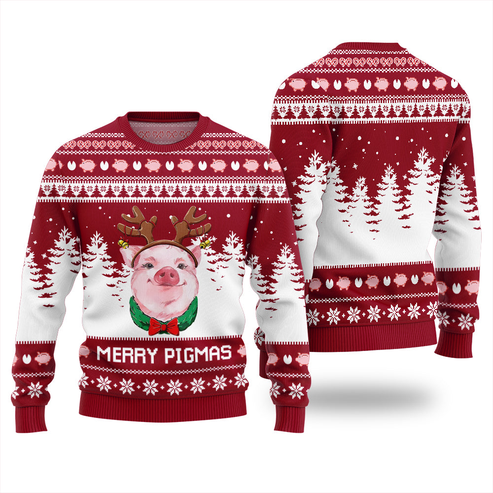 Funny Pig Merry Pigmas Ugly Christmas Sweater