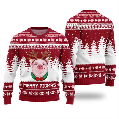 Funny Pig Merry Pigmas Ugly Christmas Sweater