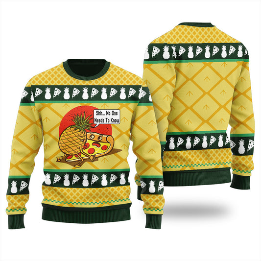 Funny Pineapple Pizza Men's Ugly Sweater