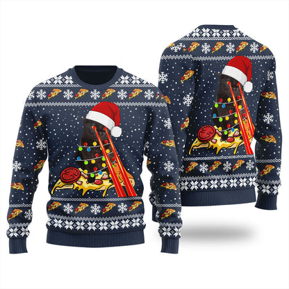 Funny Pizza Cat Ugly Christmas Sweater For Unisex