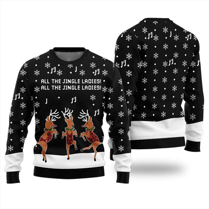 Funny Reindeer All The Jingle Ladies Christmas Sweater