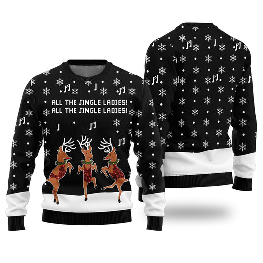 Funny Reindeer All The Jingle Ladies Christmas Sweater