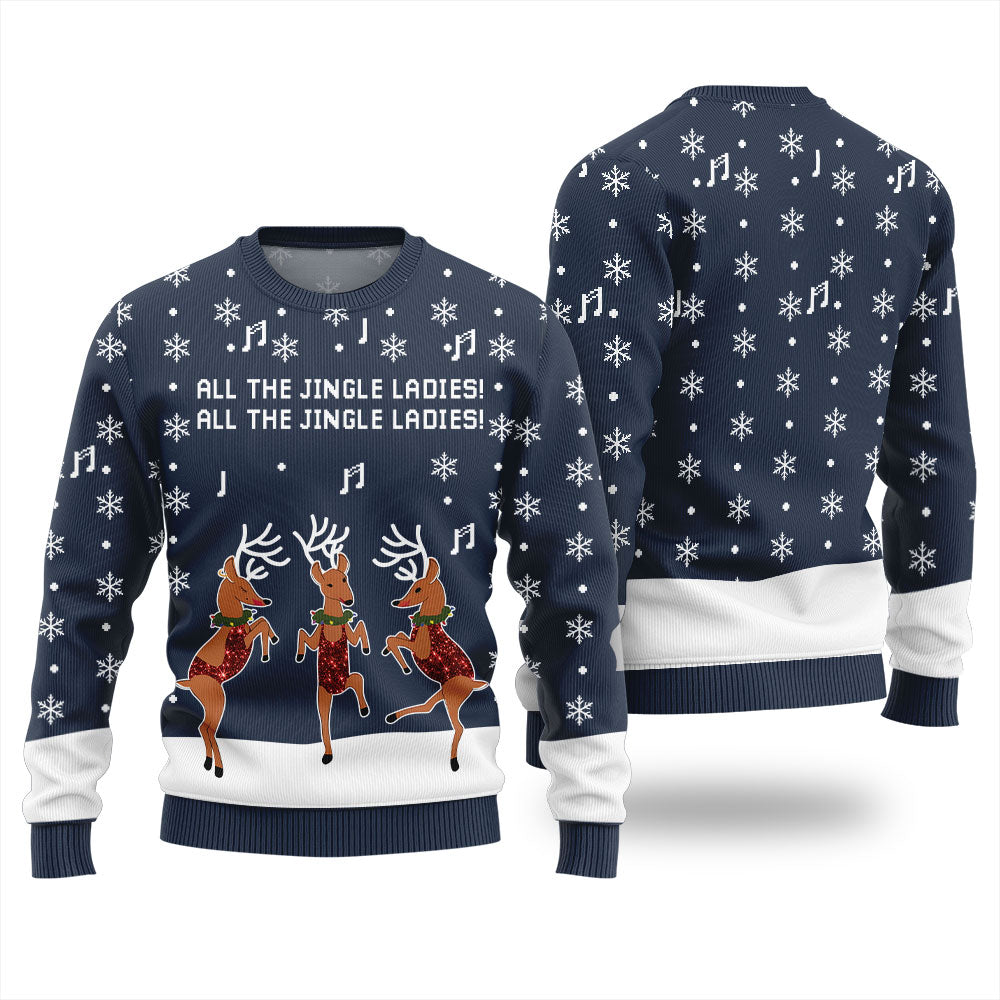Funny Reindeer All The Jingle Ladies Christmas Sweater