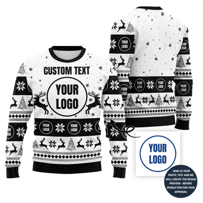 Funny Reindeer Custom Ugly Christmas Sweater For Company