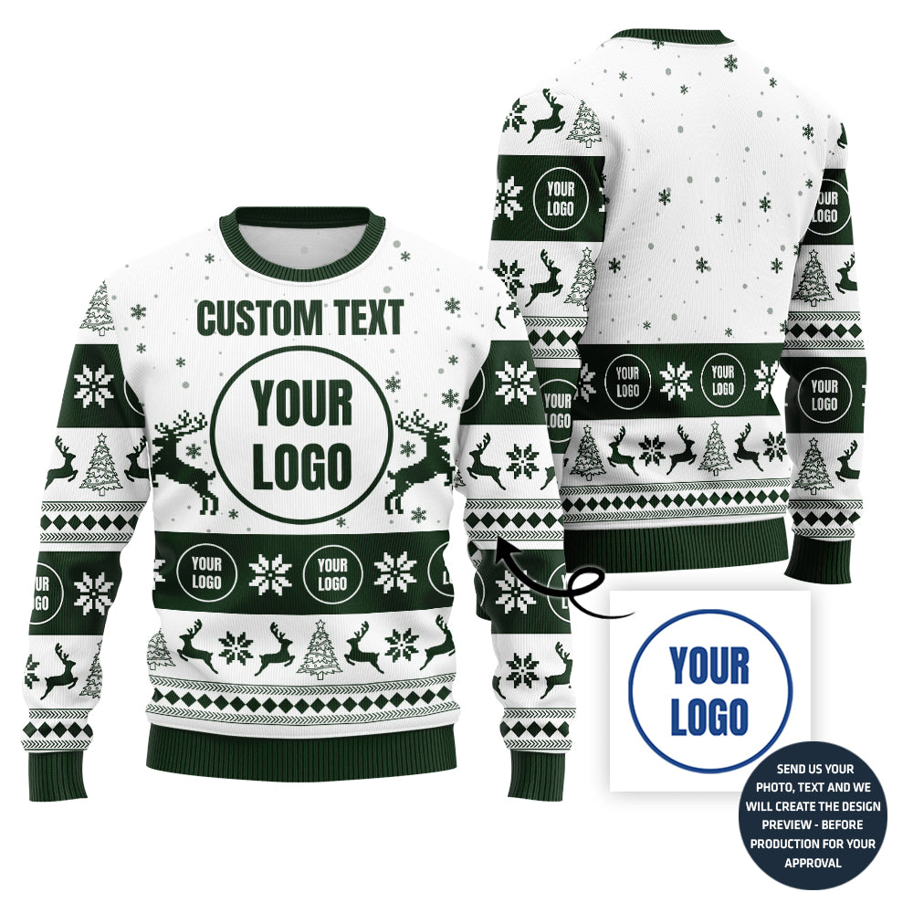 Funny Reindeer Custom Ugly Christmas Sweater For Company