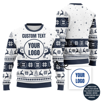 Funny Reindeer Custom Ugly Christmas Sweater For Company
