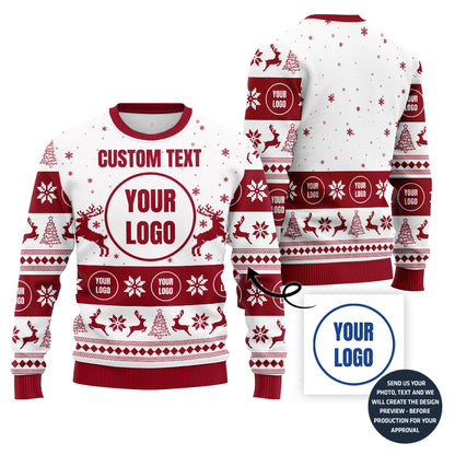 Funny Reindeer Custom Ugly Christmas Sweater For Company