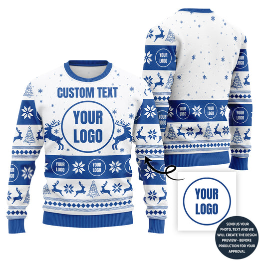 Funny Reindeer Custom Ugly Christmas Sweater For Company