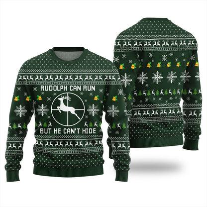 Funny Rudolph Hunting Ugly Christmas Sweater