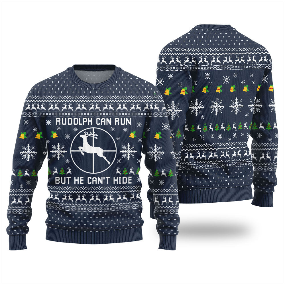 Funny Rudolph Hunting Ugly Christmas Sweater