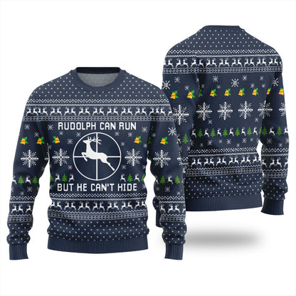 Funny Rudolph Hunting Ugly Christmas Sweater