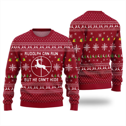 Funny Rudolph Hunting Ugly Christmas Sweater