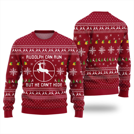 Funny Rudolph Hunting Ugly Christmas Sweater