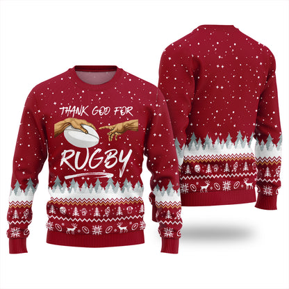 Funny Rugby Ugly Christmas Sweater